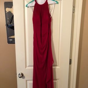 apple Red long formal dress David’s bridal